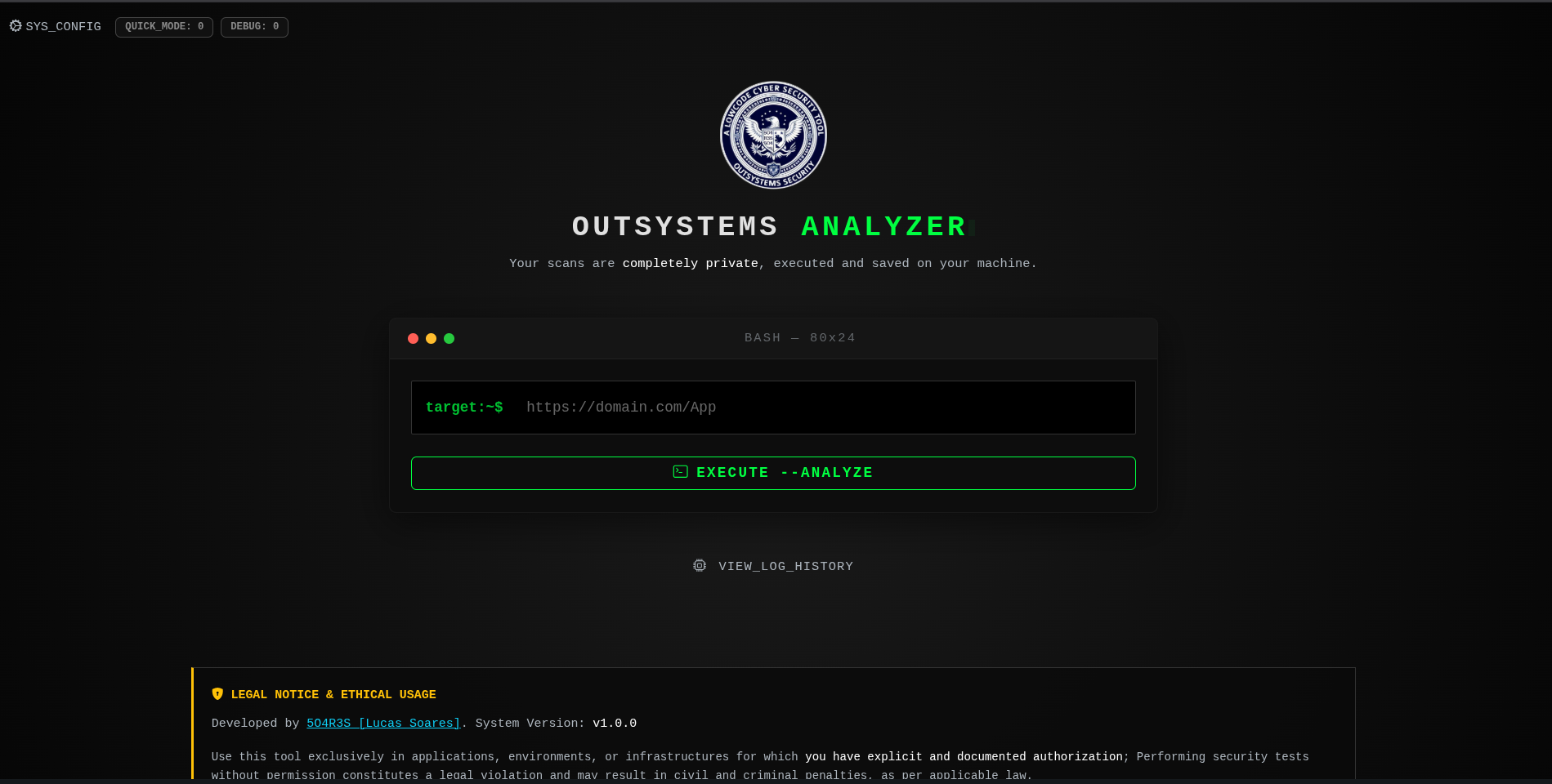 Analyzer Screen 1